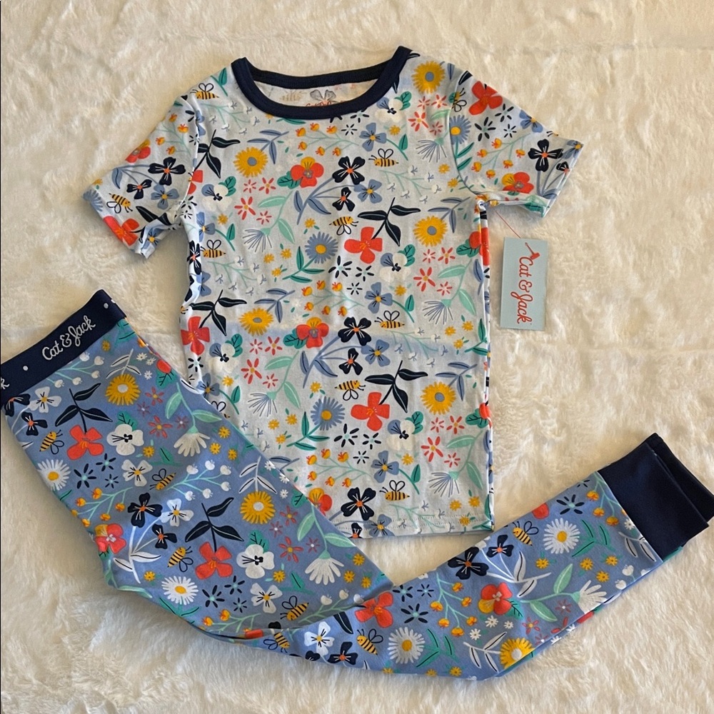Cat & Jack Kids Pajama Set - Multicolor Floral SZ 6  NWT